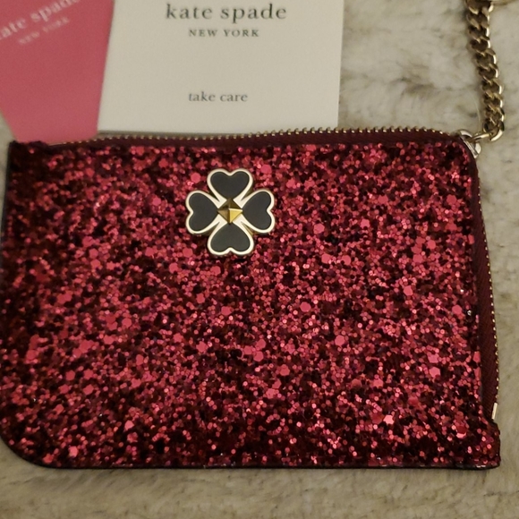 Kate Spade odette glitter med zip card holder.NWT - Picture 2 of 5